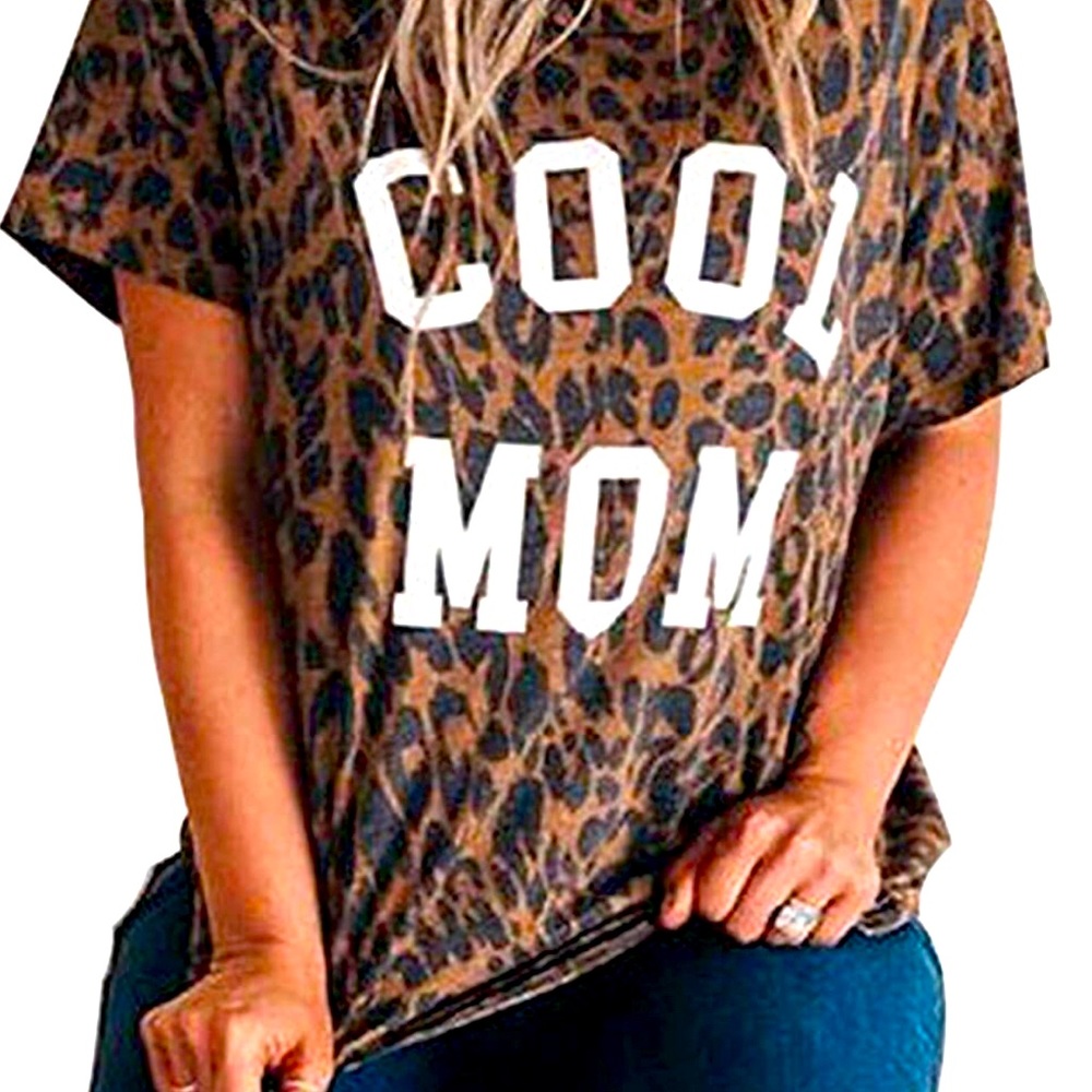 Leopard cool mom shirt